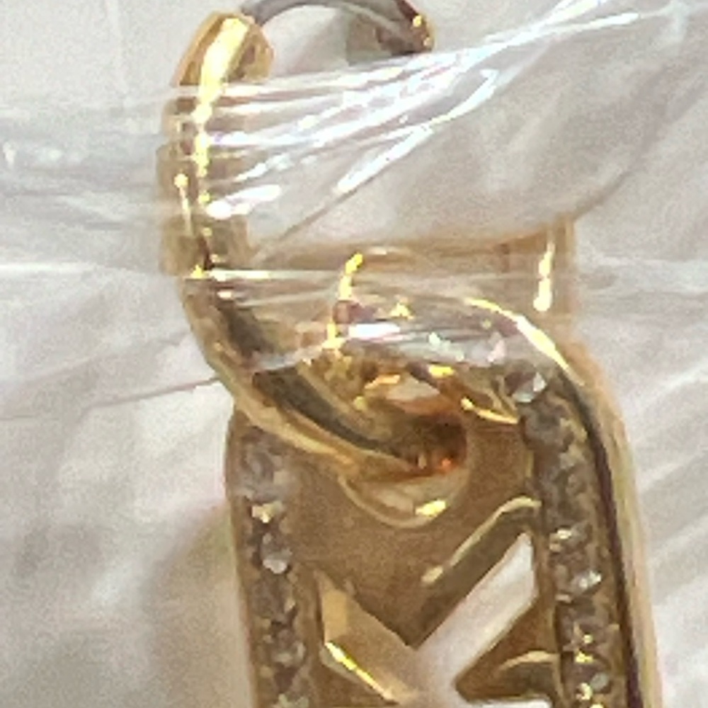 Michael Kors Huggie Hoop logo bar charm and crystal accents - Picture 10 of 12